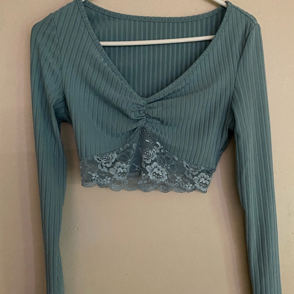 Blue Cropped Longsleeve